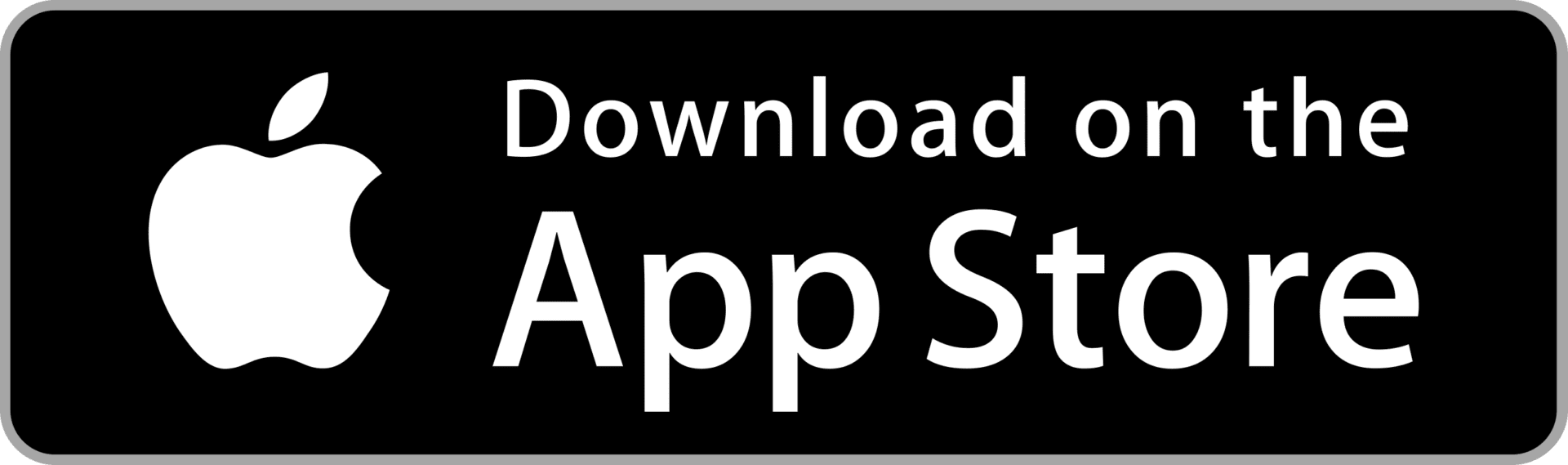 A black and white image of the download app store button.